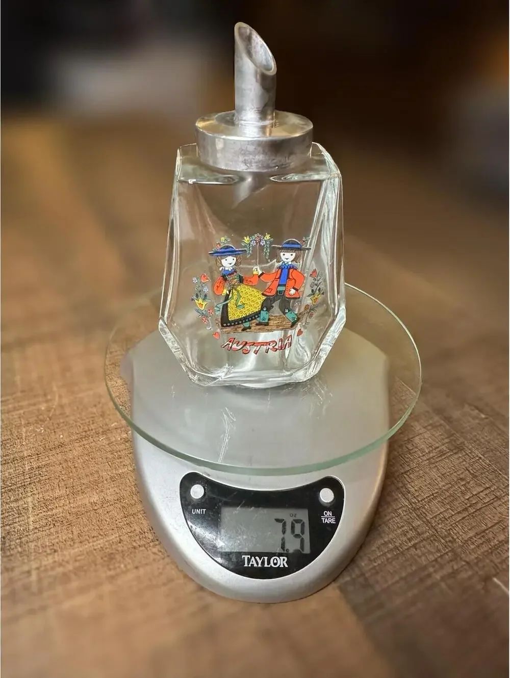 Vintage Austrian Souvenir Glass Dispenser